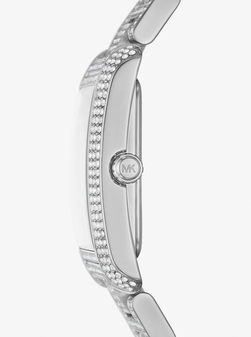 Silver-tone Michael Kors Oversized Emery Pave Silver-Tone Watch Femme Argent | 6175TSHJX