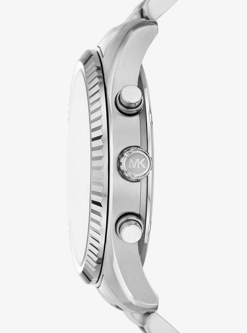 Silver-tone Michael Kors Oversized Lexington Silver-Tone Watch Homme Argent | 4072TURYA