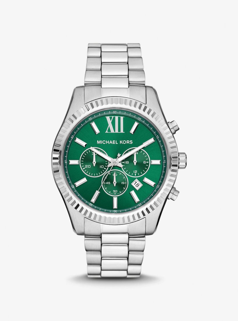 Silver-tone Michael Kors Oversized Lexington Silver-Tone Watch Homme Argent | 4072TURYA