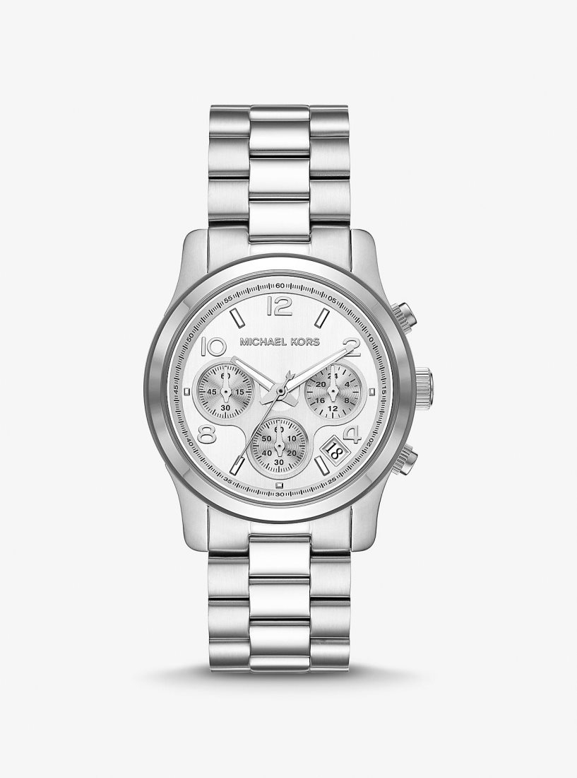 Silver-tone Michael Kors Runway Silver-Tone Watch Homme Argent | 0136TBDVG