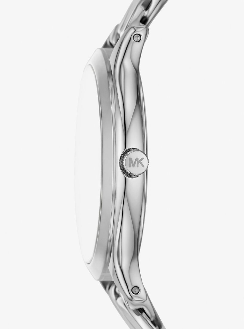 Silver-tone Michael Kors Slim Runway Silver-Tone Curb-Link Watch Femme Argent | 9243ISNFV