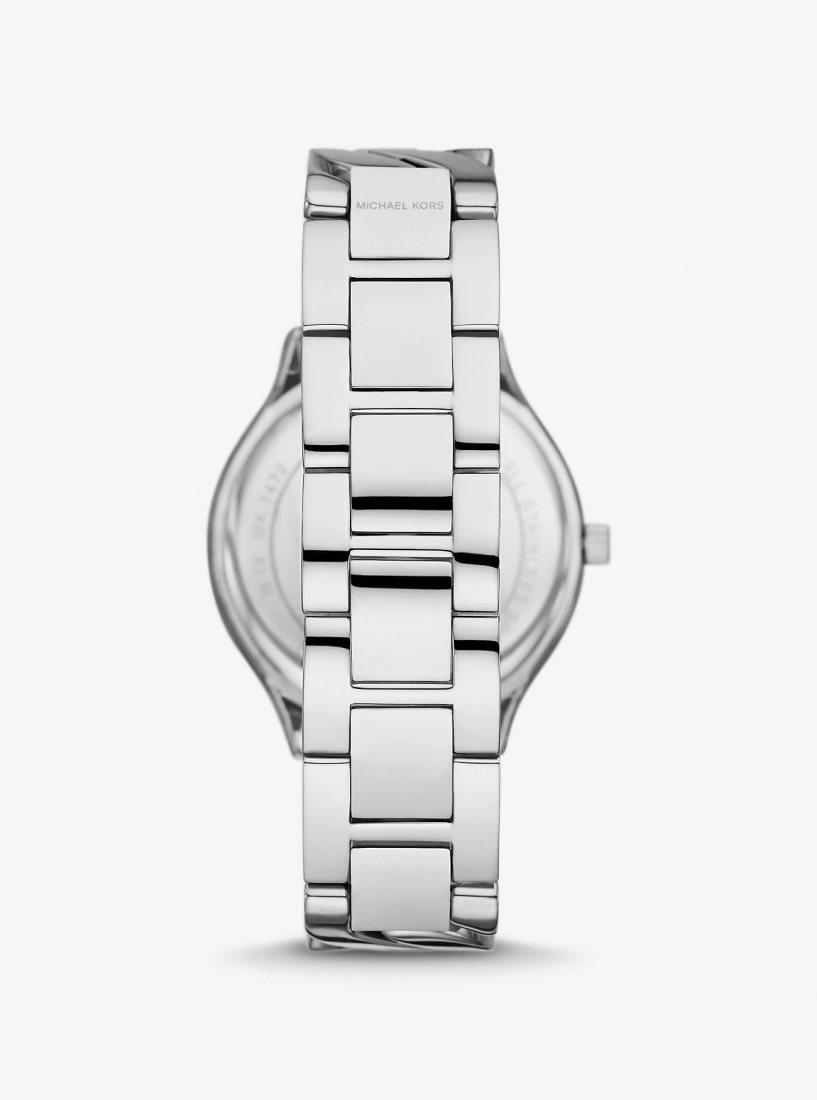 Silver-tone Michael Kors Slim Runway Silver-Tone Curb-Link Watch Femme Argent | 9243ISNFV