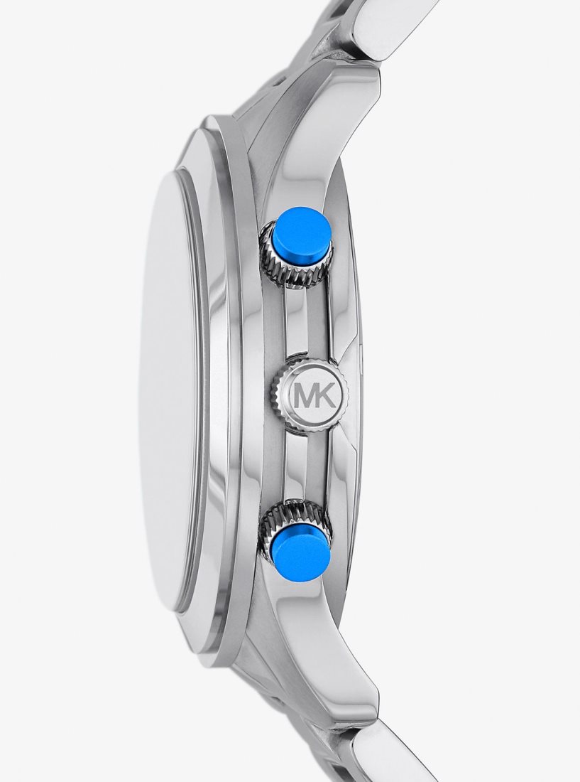 Silver-tone Michael Kors Watch Hunger Stop Oversized Runway Silver-Tone Watch Femme Argent | 2139KITRB