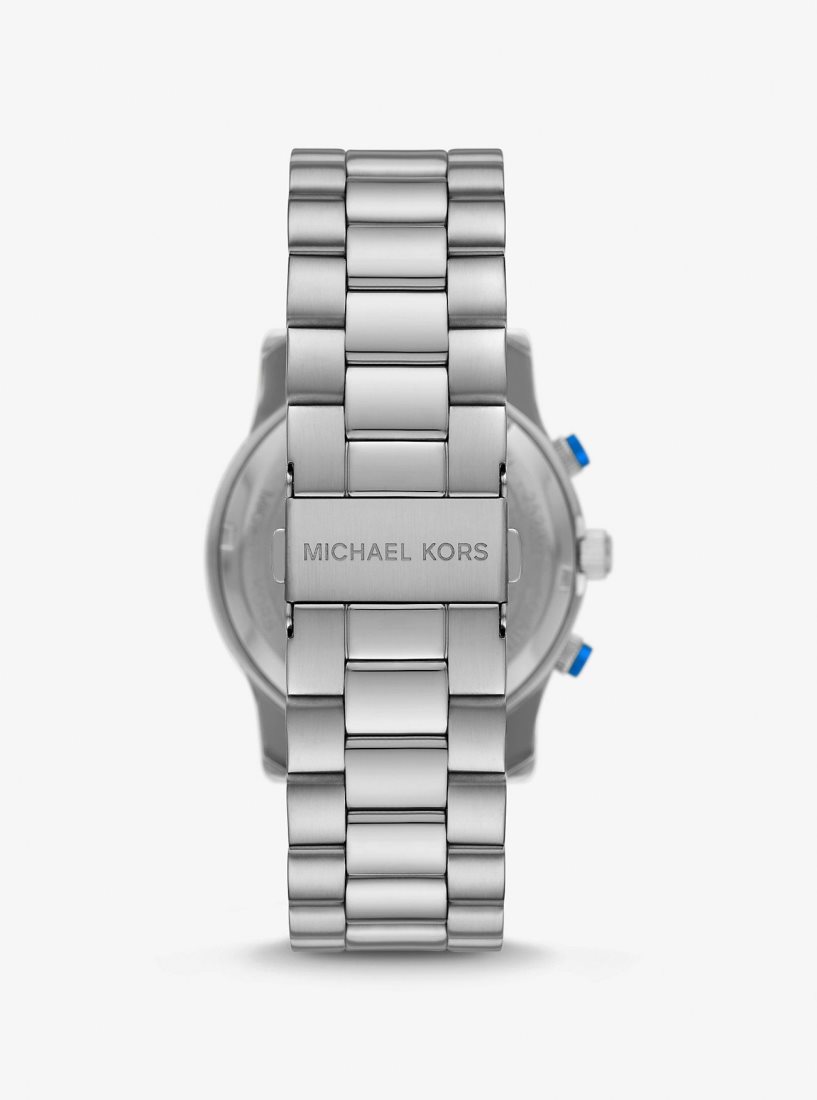 Silver-tone Michael Kors Watch Hunger Stop Oversized Runway Silver-Tone Watch Femme Argent | 2139KITRB