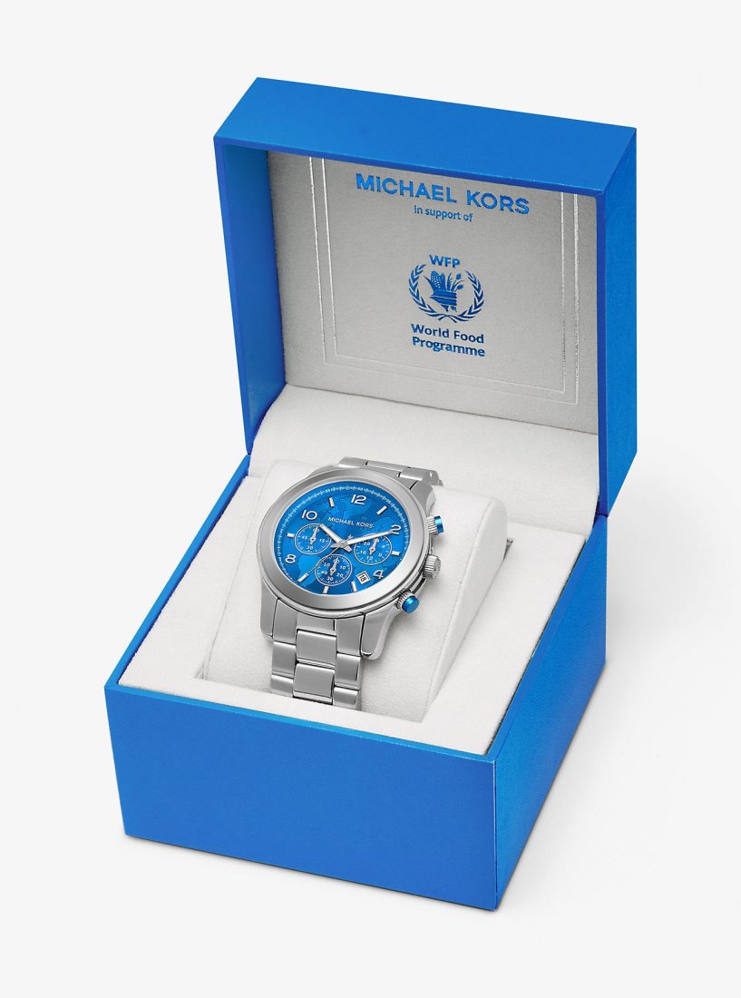 Silver-tone Michael Kors Watch Hunger Stop Oversized Runway Silver-Tone Watch Femme Argent | 2139KITRB