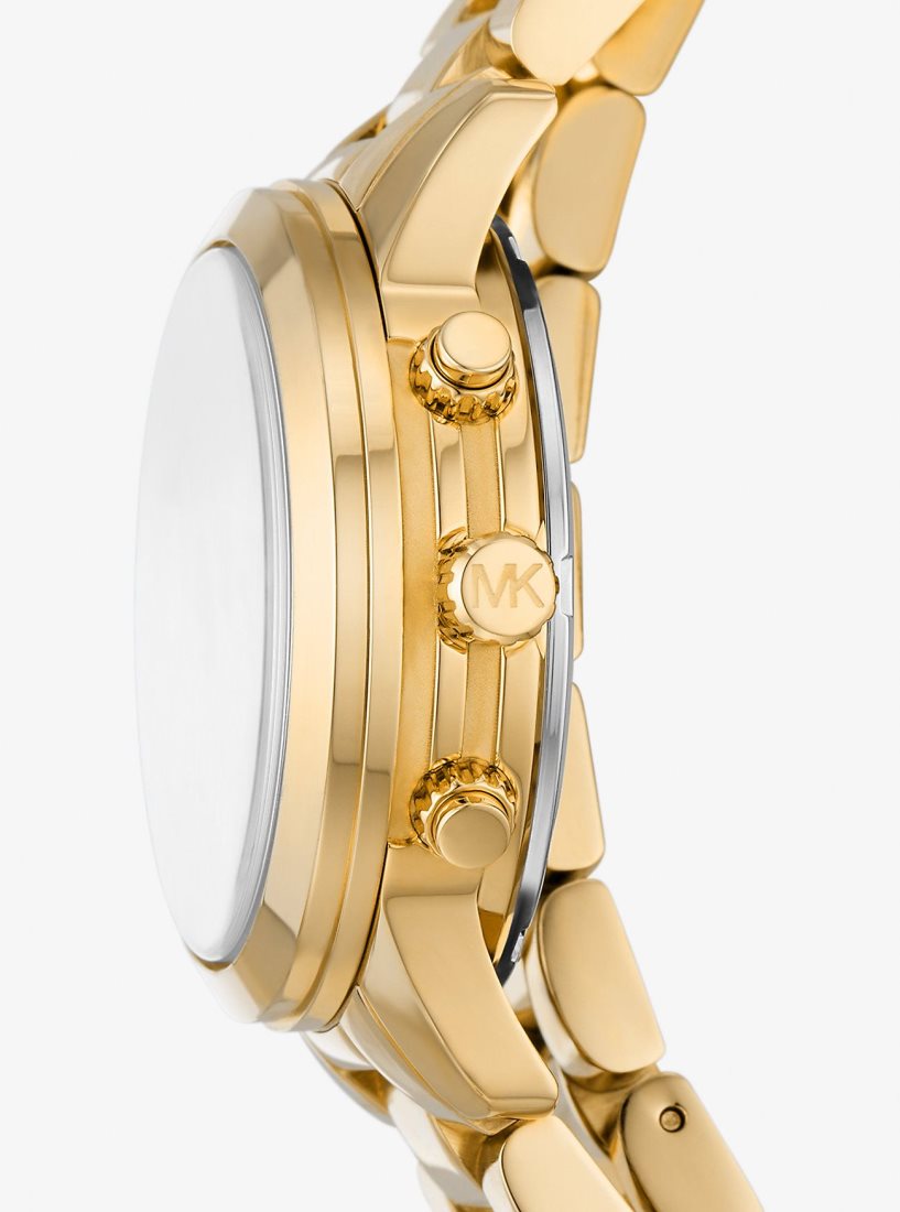 Stainless Michael Kors Runway 18K Gold-Plated Stainless Steel Triple Wrap Watch Femme Doré | 8403ZWBRD