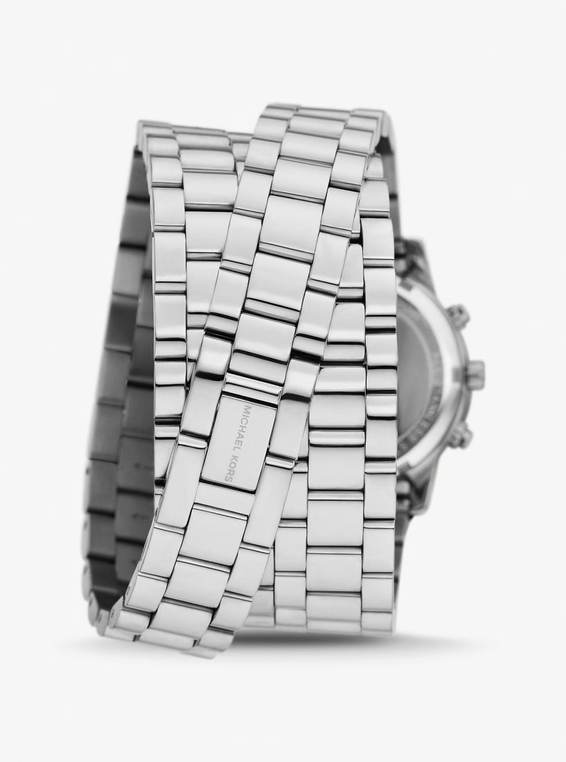Stainless Michael Kors Runway Rhodium-Plated Stainless Steel Triple Wrap Watch Femme Argent | 6108ZIVYP