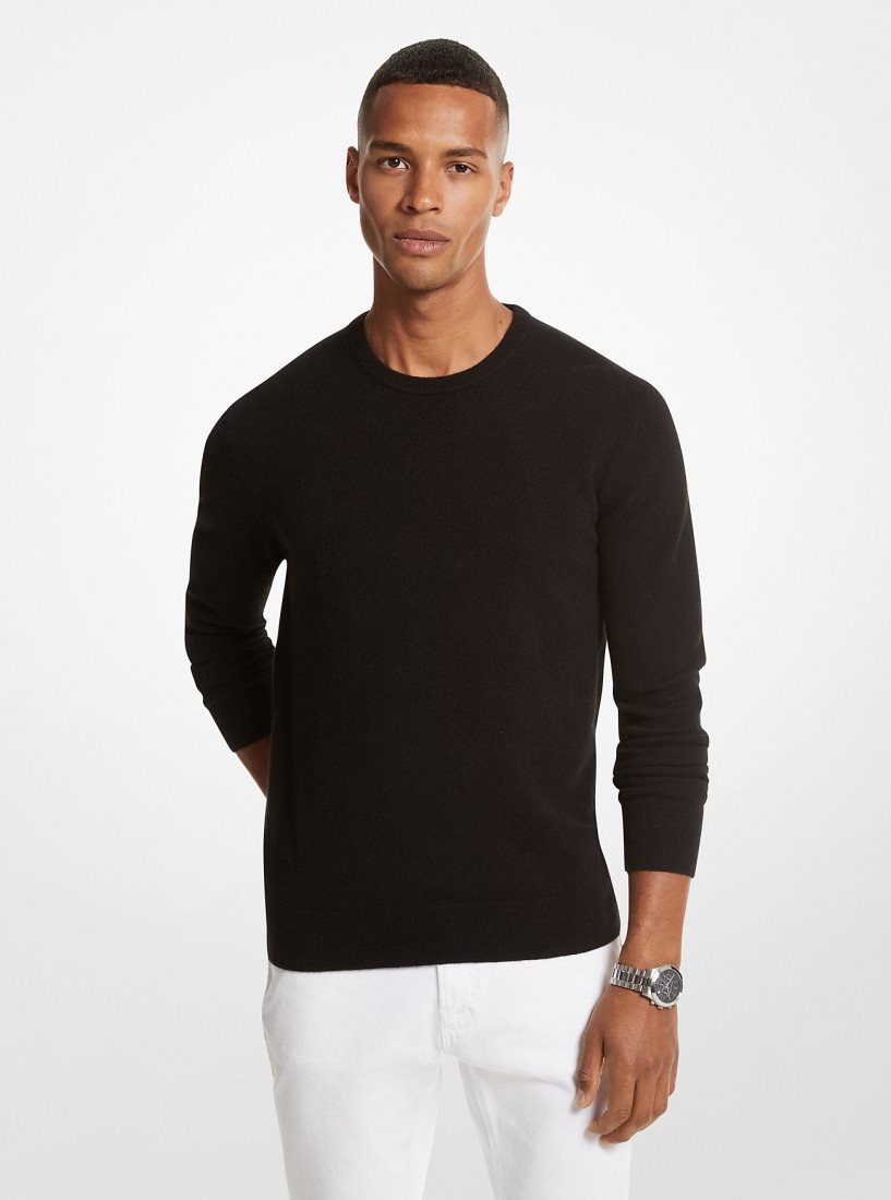 T Shirts Michael Kors Cashmere Sweater Homme Noir | 1652NALUM
