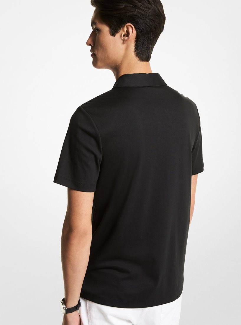 T Shirts Michael Kors Cotton Polo Shirt Homme Noir | 8145XHJYB