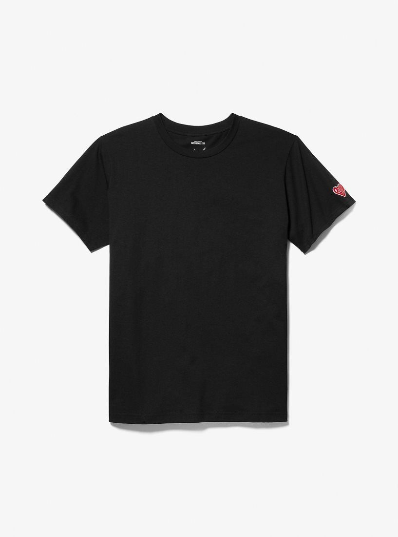 T Shirts Michael Kors Watch Hunger Stop LOVE Organic Cotton Unisex T-Shirt Femme Noir | 9217KCINV