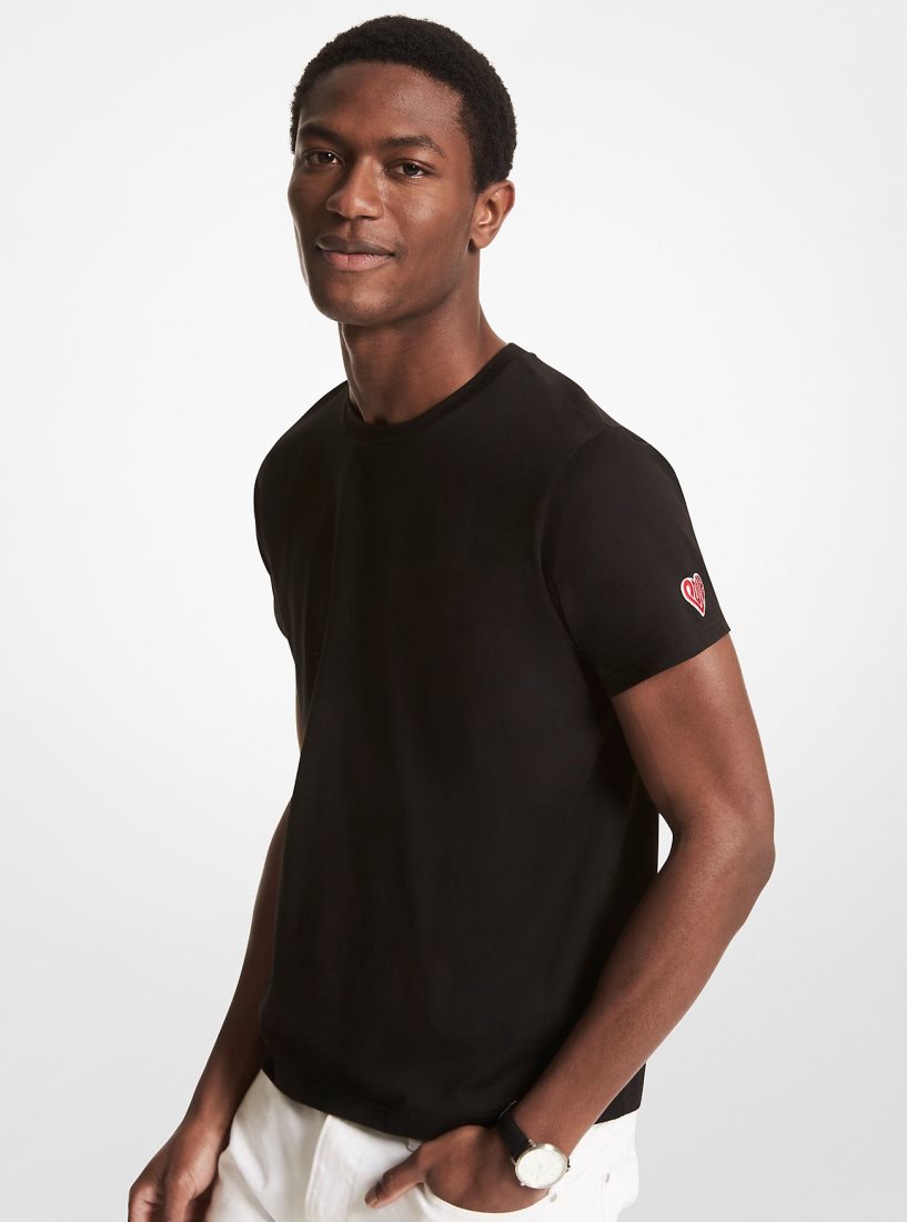 T Shirts Michael Kors Watch Hunger Stop LOVE Organic Cotton Unisex T-Shirt Femme Noir | 9217KCINV