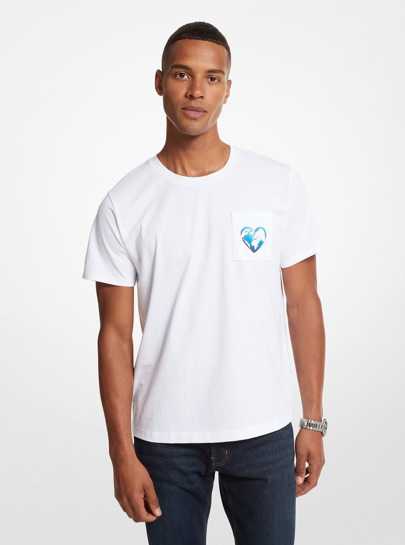T Shirts Michael Kors Watch Hunger Stop Organic Cotton Unisex T-Shirt Femme Blanche | 3107BEWXJ