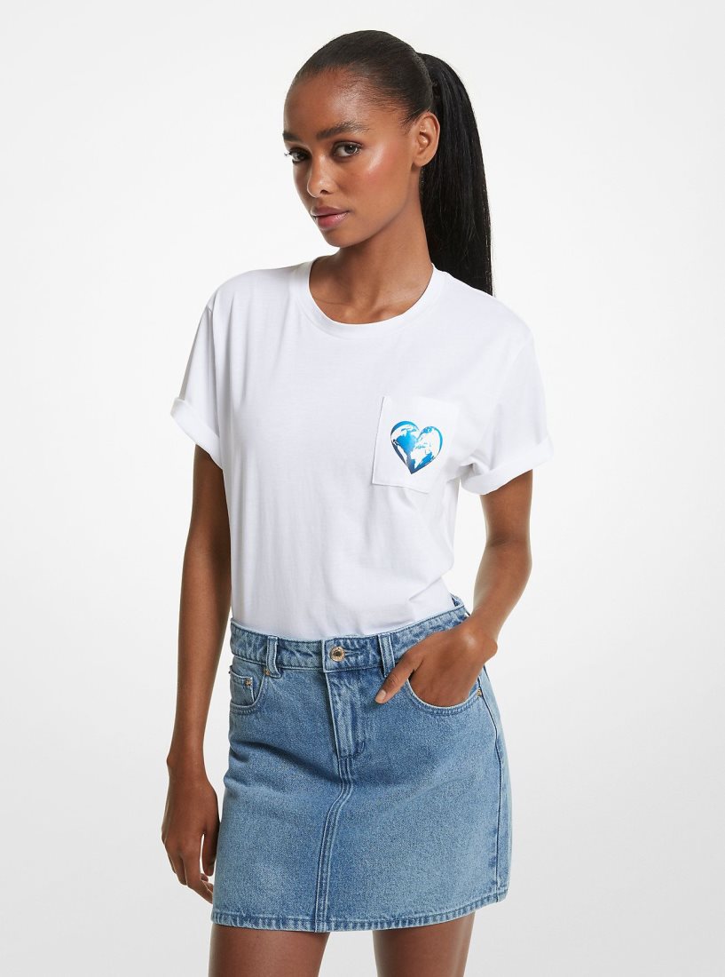 T Shirts Michael Kors Watch Hunger Stop Organic Cotton Unisex T-Shirt Femme Blanche | 3107BEWXJ
