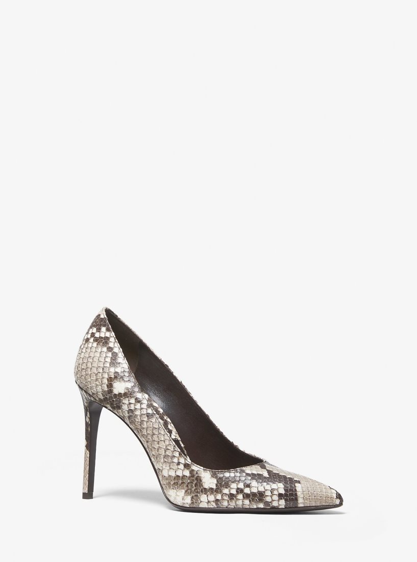 Talons Michael Kors Gretel Python Embossed Leather Pump Femme Beige | 8406IYUVF
