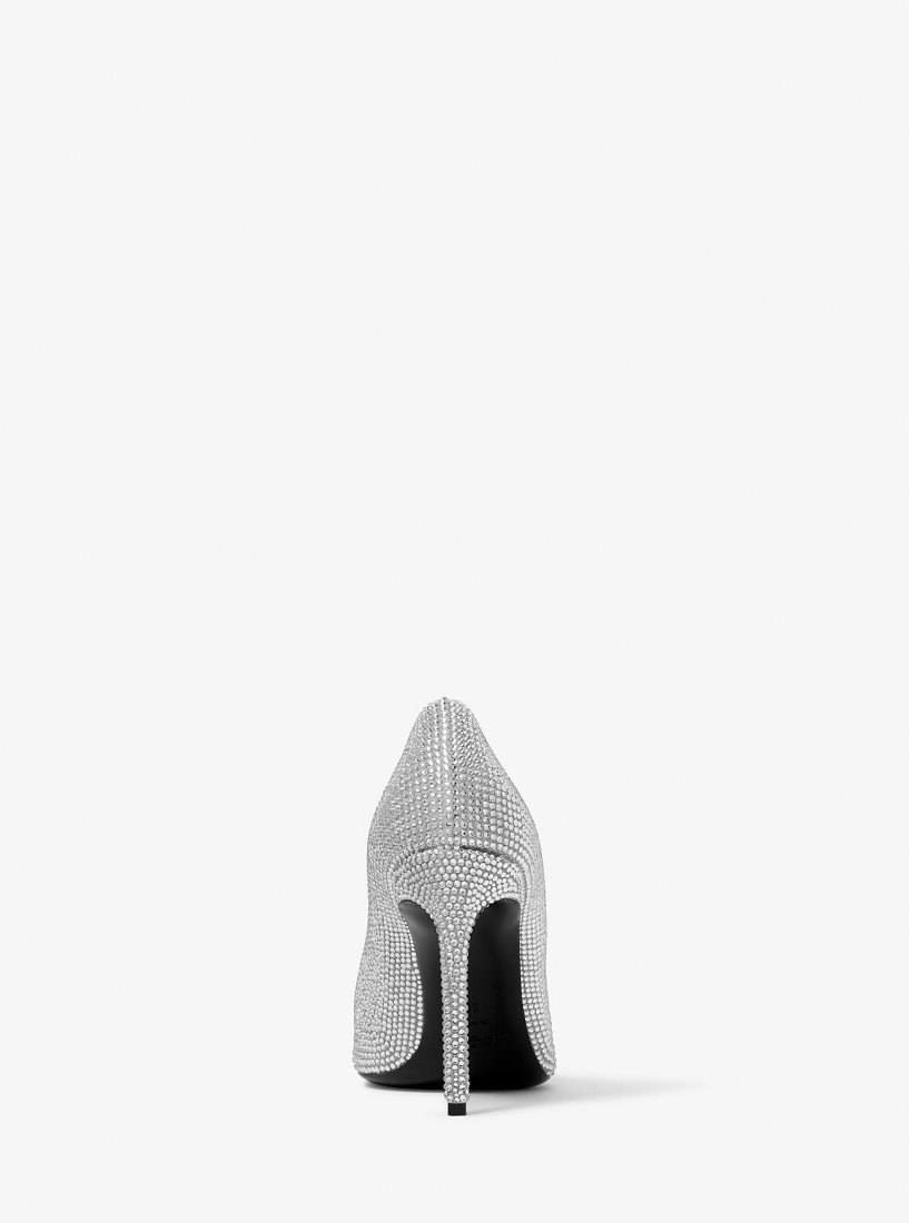 Talons Michael Kors Martine Crystal Embellished Suede Pump Femme Grise | 9123NAYVG