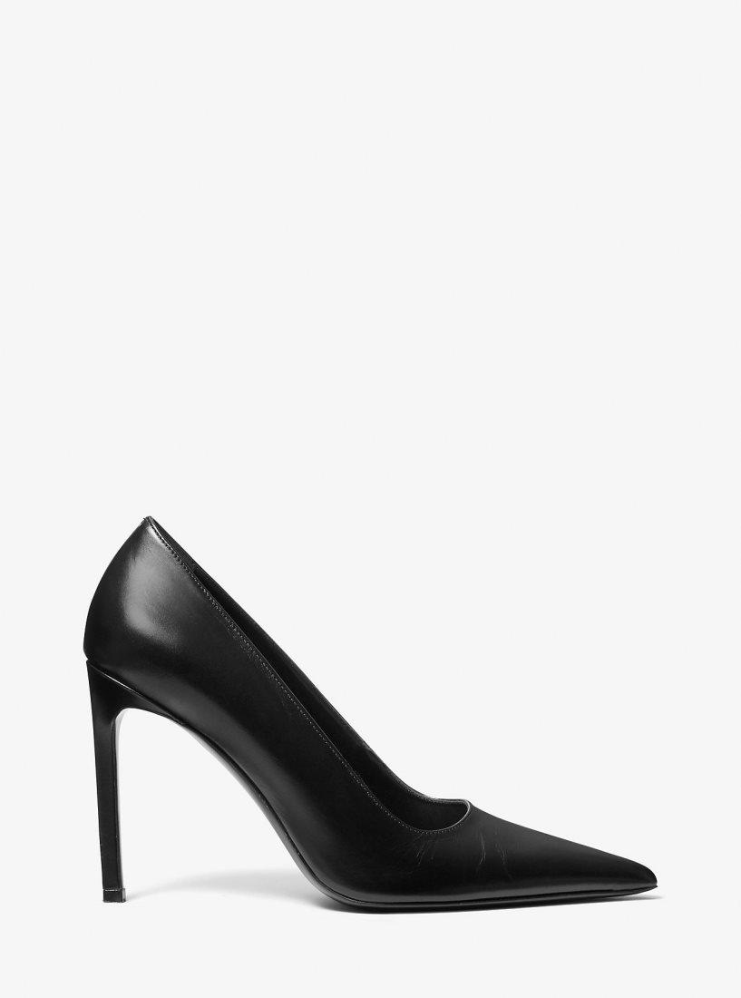 Talons Michael Kors Martine Leather Pump Femme Noir | 6740ZSNXC