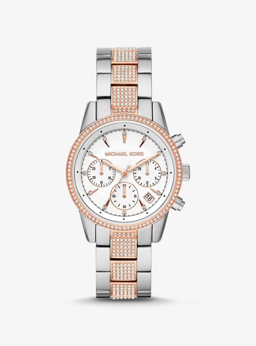Two-tone Michael Kors Ritz Pave Two-Tone Watch Femme Two Tone | 3619JBZCY