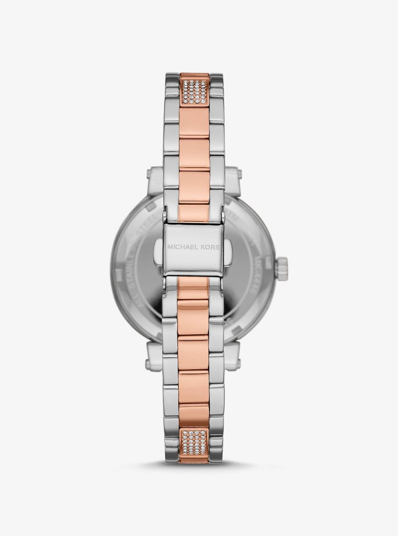 Two-tone Michael Kors Sofie Pave Two-Tone Logo Watch Femme Two Tone | 9238TBJPD