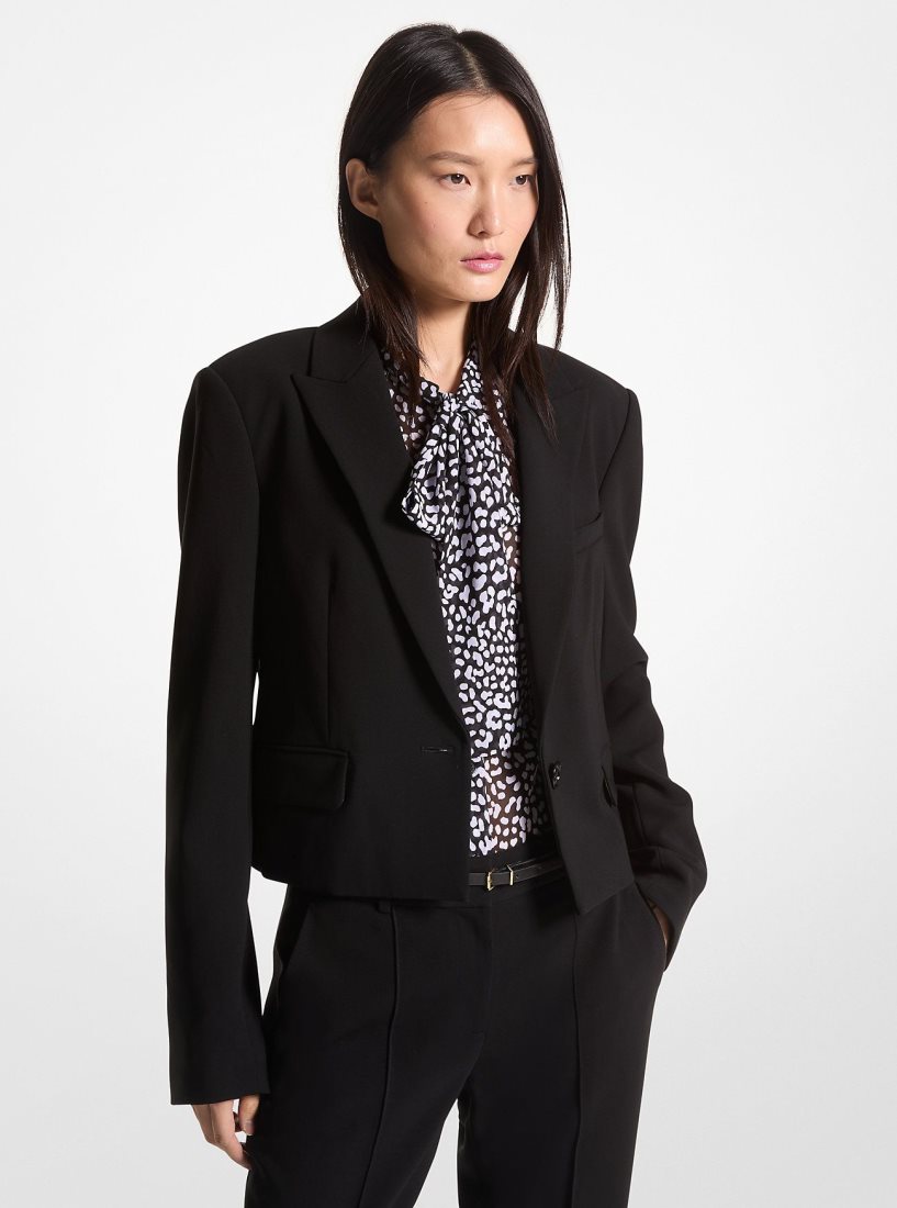Vestes Michael Kors Crepe Cropped Blazer Femme Noir | 2058POAWB