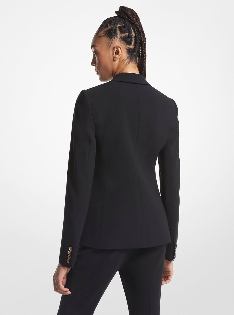 Vestes Michael Kors Crepe Double-Breasted Blazer Femme Noir | 0123QRHJF