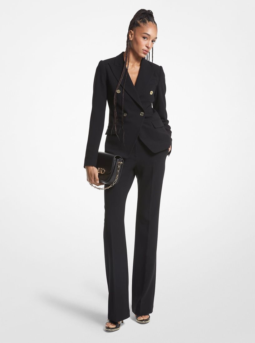 Vestes Michael Kors Crepe Double-Breasted Blazer Femme Noir | 0123QRHJF