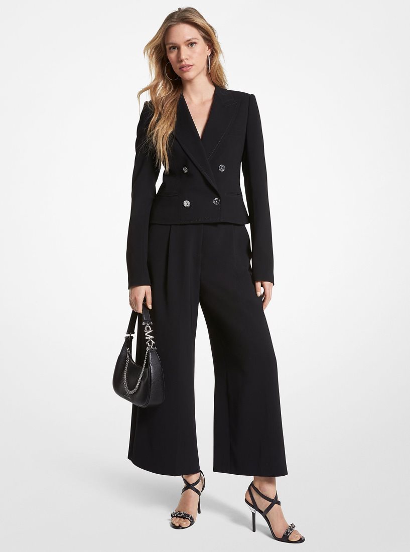 Vestes Michael Kors Cropped Crepe Blazer Femme Noir | 2194UNLYP