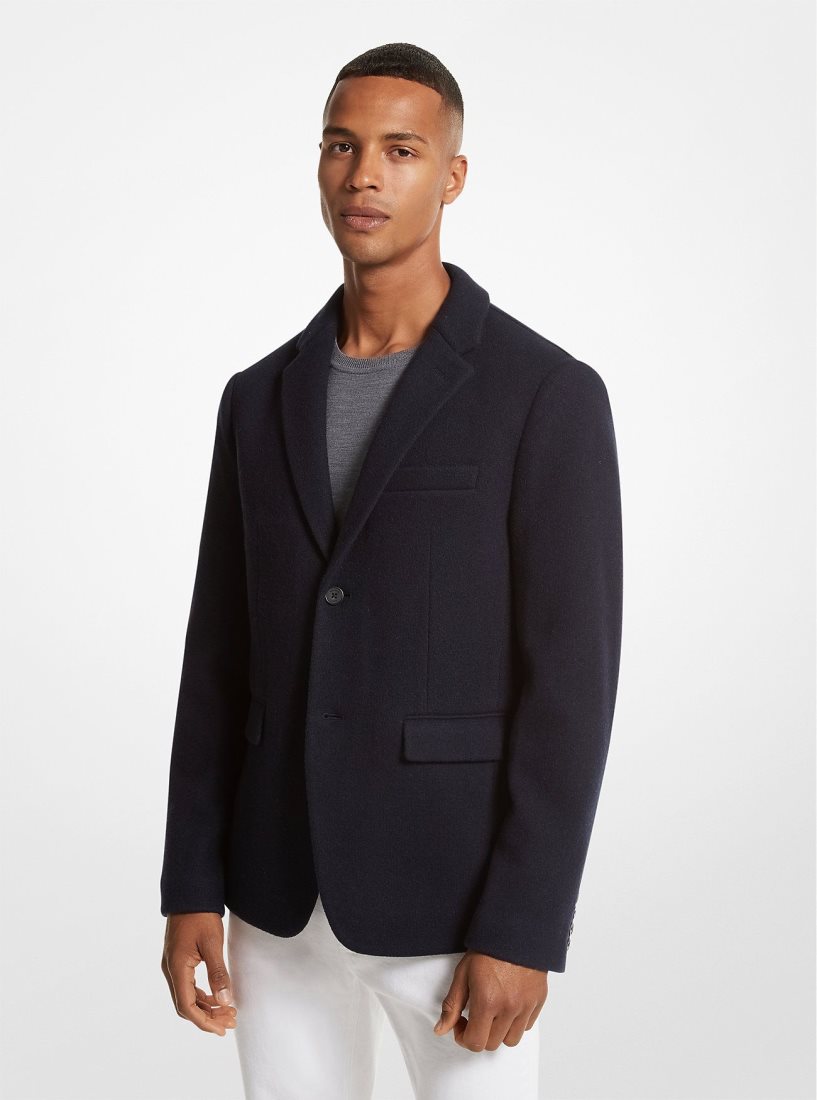 Vestes Michael Kors Double Face Wool Blend Blazer Homme Midnight | 5134GXTIN