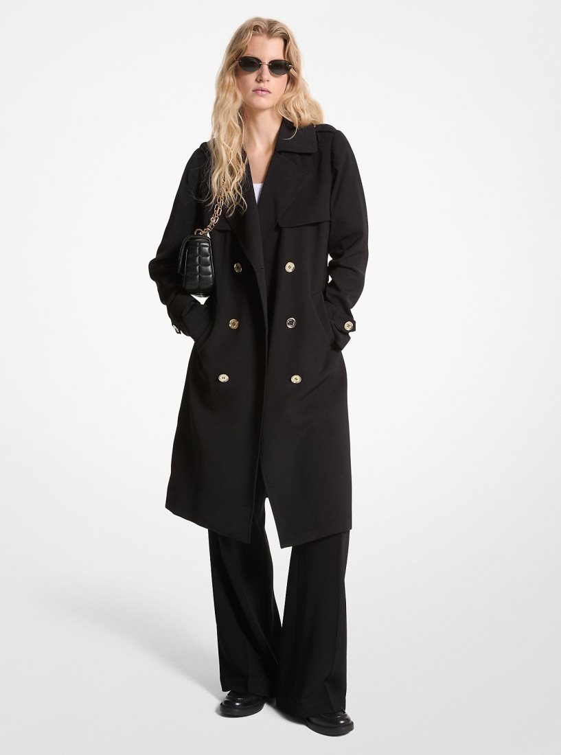 Vestes Michael Kors Draped Woven Trench Coat Femme Noir | 8632EMKOW