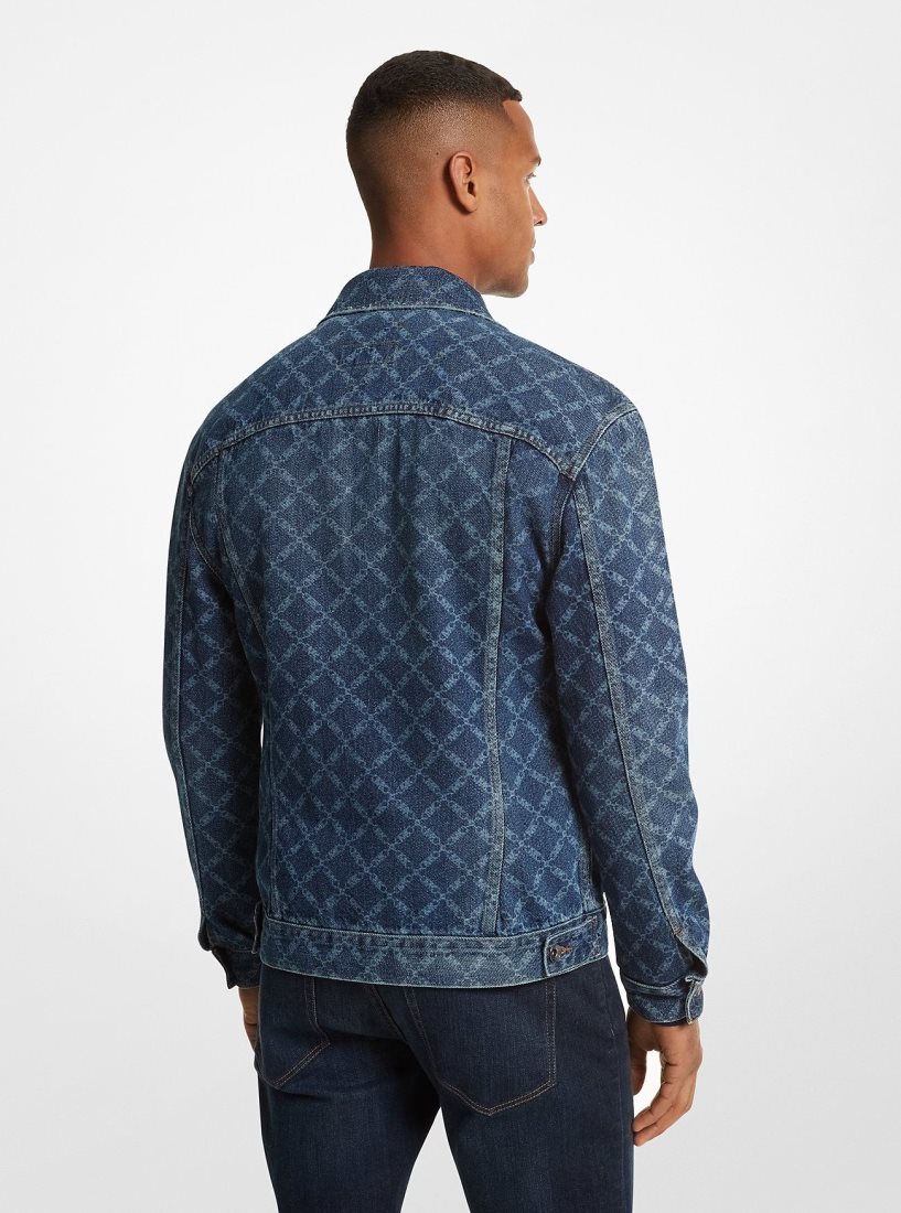 Vestes Michael Kors Empire Logo Print Denim Jacket Homme Taylor | 9640EKPDI