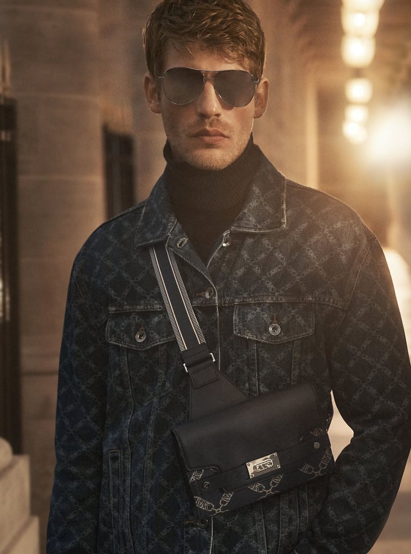Vestes Michael Kors Empire Logo Print Denim Jacket Homme Taylor | 9640EKPDI