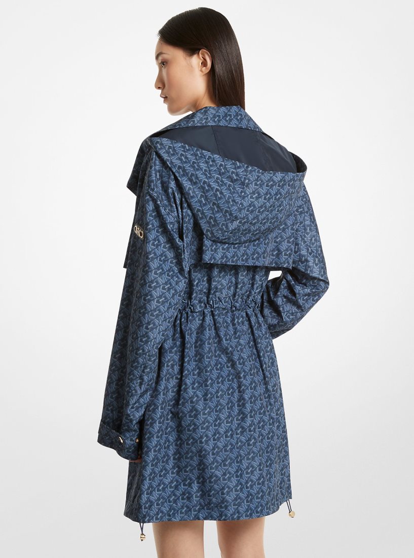 Vestes Michael Kors Empire Signature Logo Print Woven Anorak Femme Midnightblue | 8230HIUKF
