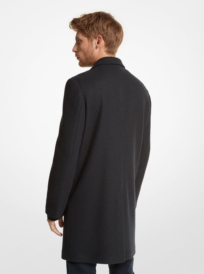 Vestes Michael Kors Kensington Woven Coat Homme Bleu Marine | 1045QJPHD