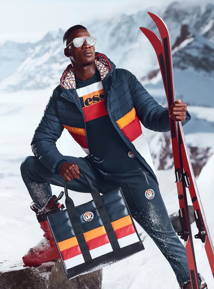 Vestes Michael Kors MK x ellesse Breckenridge Color-Blocked Quilted Nylon Puffer Jacket Homme Dress Blues | 4537ZNIXP
