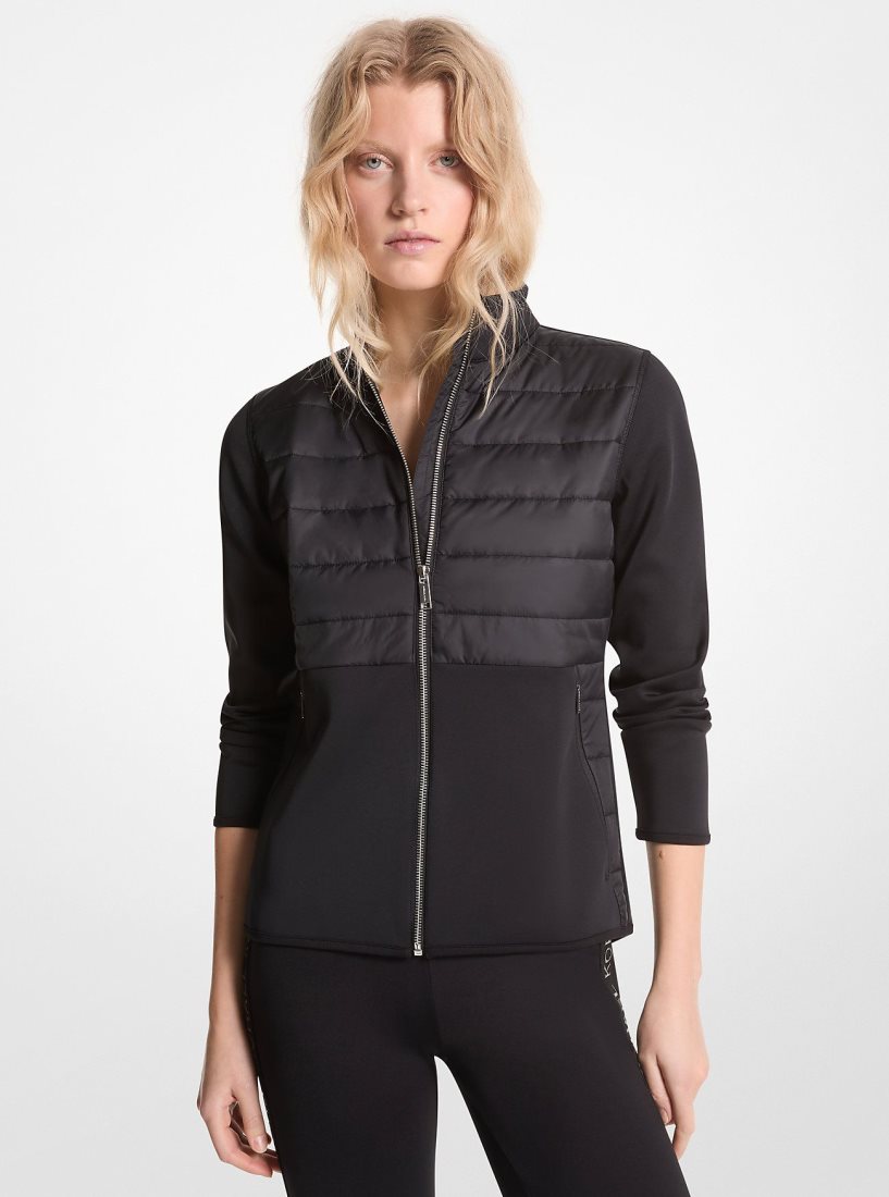 Vestes Michael Kors Mixed-Media Jacket Femme Noir | 8672IOCVW