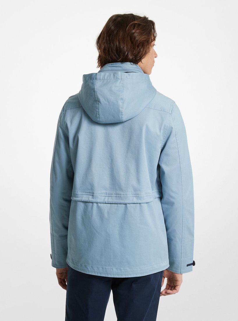 Vestes Michael Kors Stretch Cotton Hooded Field Jacket Homme Chambray | 3657MELKH