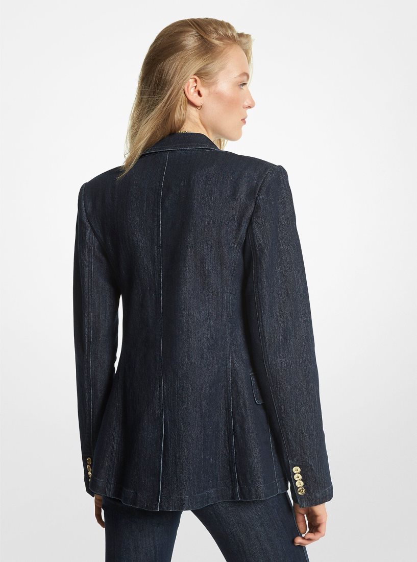 Vestes Michael Kors Stretch Denim Blazer Femme Rinse | 6208FSRMT