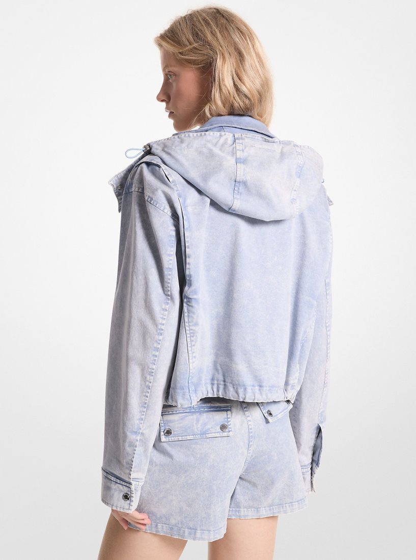 Vestes Michael Kors Stretch Organic Cotton Cropped Jacket Femme Chambray | 0542GWRQC