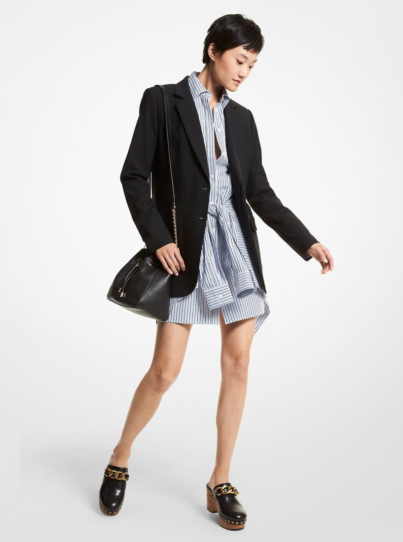 Vestes Michael Kors Stretch Wool Boyfriend Blazer Femme Noir | 0387HIKNQ