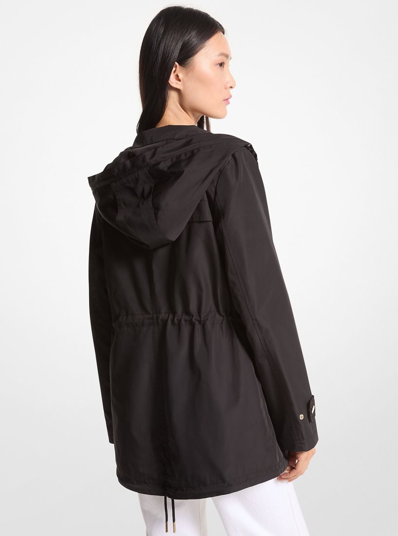 Vestes Michael Kors Woven Hooded Anorak Femme Noir | 0839NZMYI