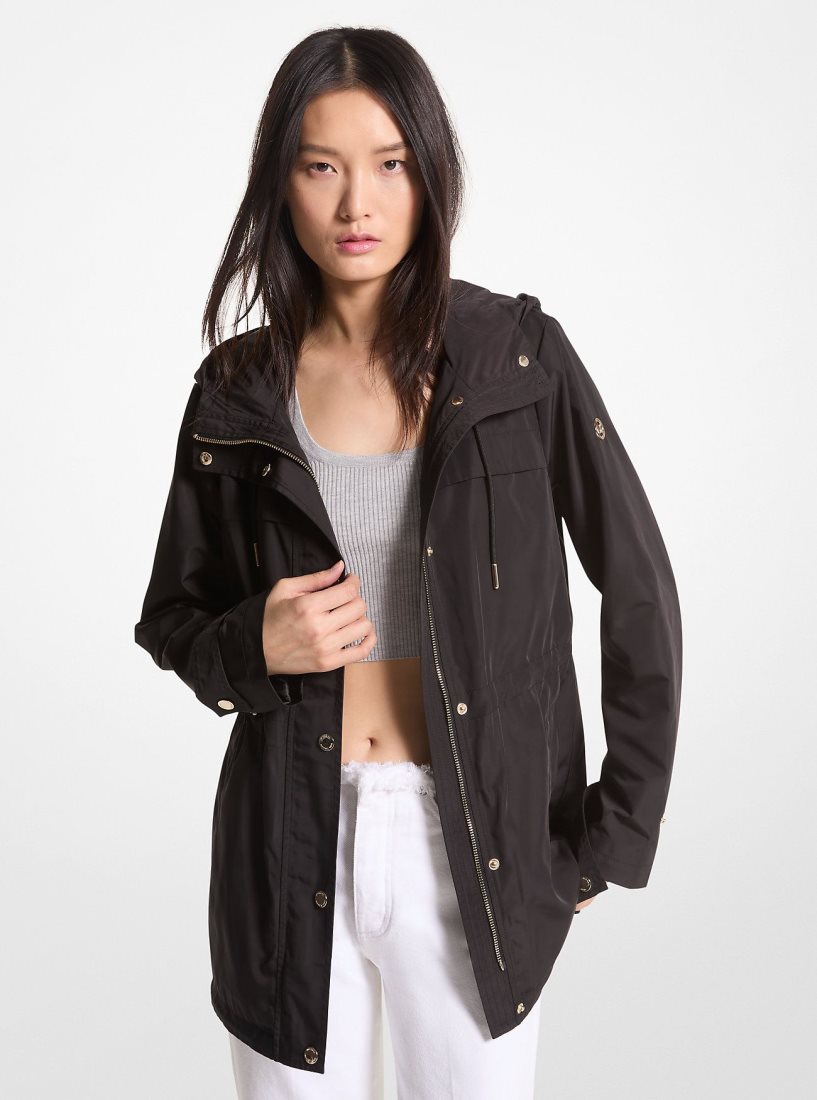 Vestes Michael Kors Woven Hooded Anorak Femme Noir | 0839NZMYI