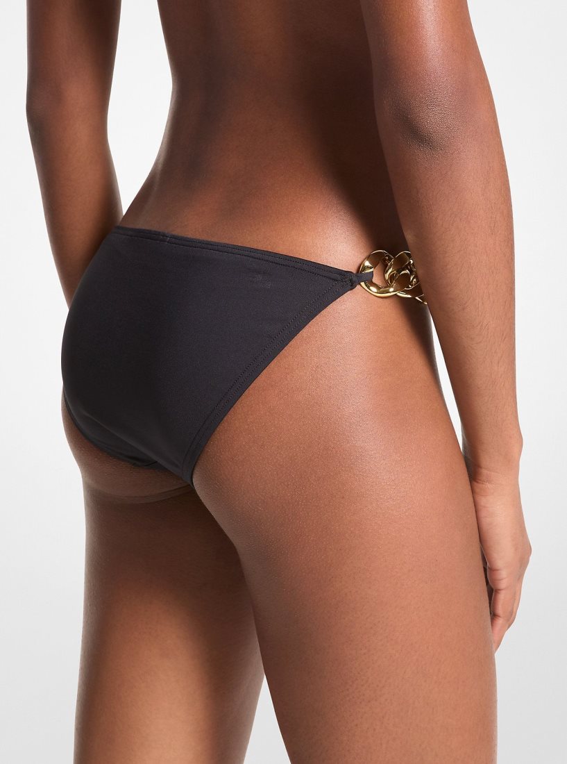 Vetement de Bain Michael Kors Curb-Link Bikini Bottom Femme Noir | 9047RKFOE