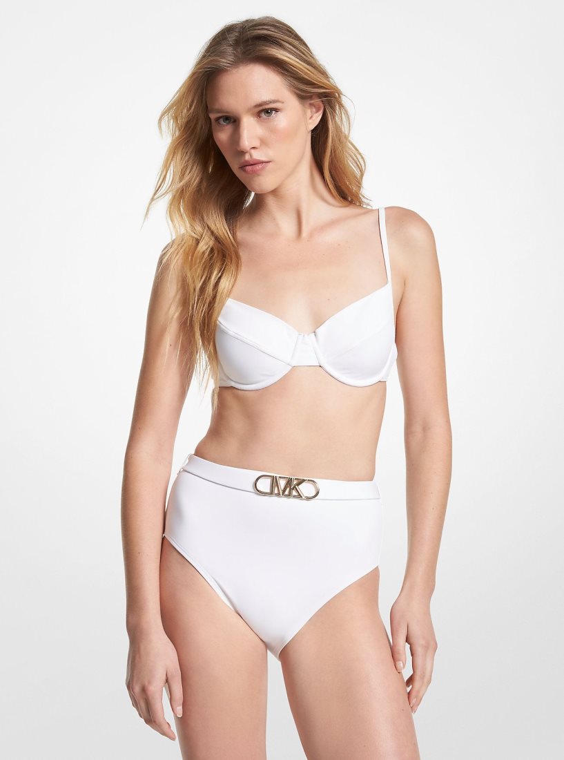 Vetement de Bain Michael Kors Stretch Nylon Underwire Bikini Top Femme Blanche | 7023VQUJG