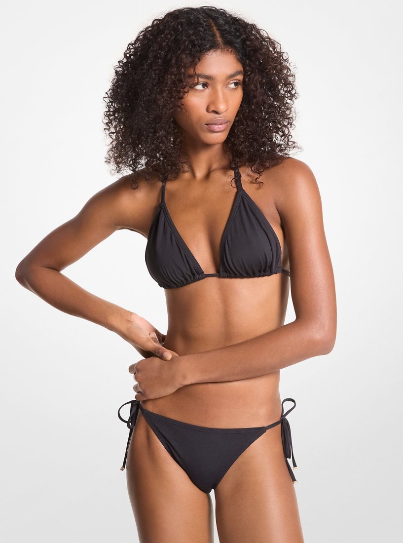 Vetement de Bain Michael Kors Stretch Nylon Triangle Bikini Top Femme Noir | 1874JYPUL