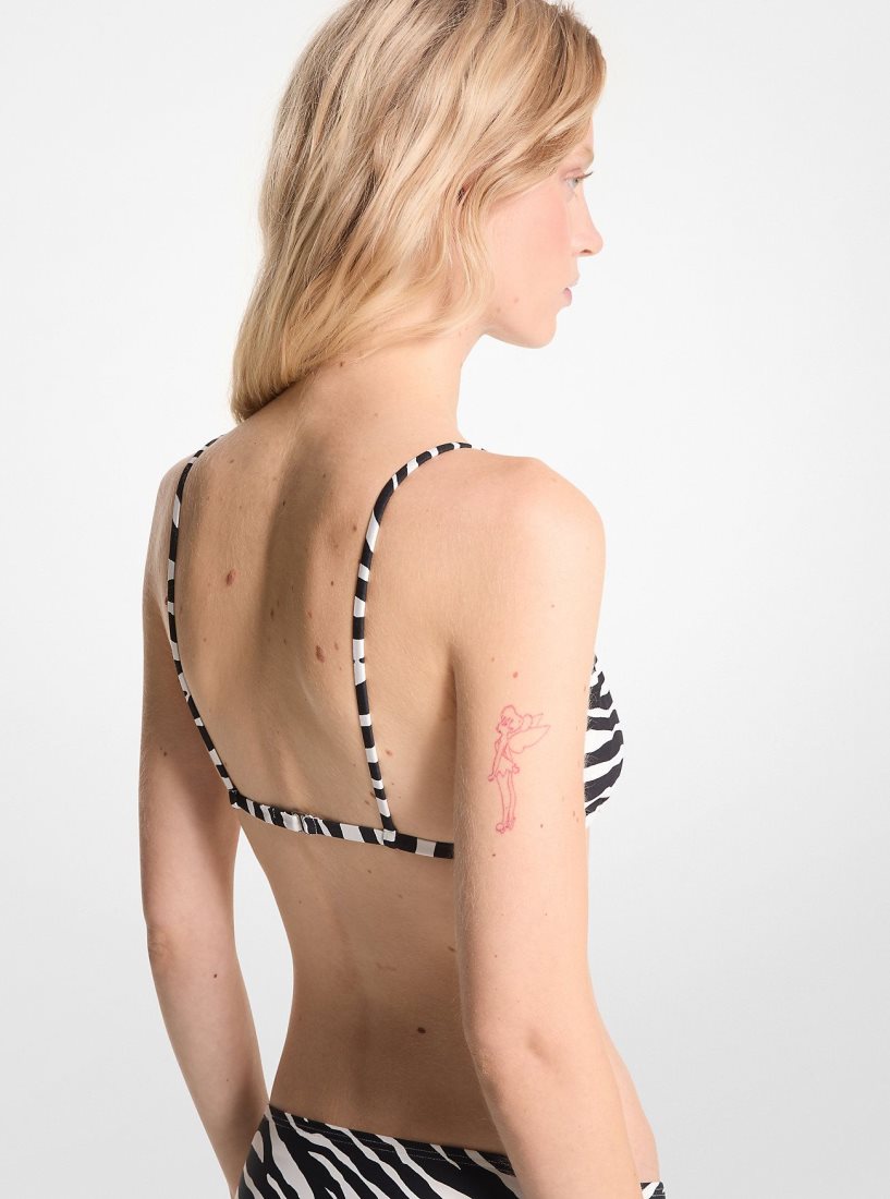 Vetement de Bain Michael Kors Zebra Print Triangle Bikini Top Femme Noir | 8457DXRZV