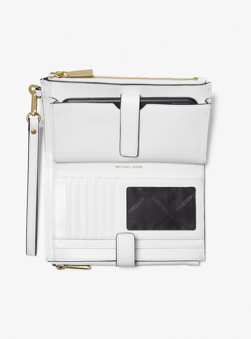 Wristlet Michael Kors Jet Set Large Empire Logo Jacquard Wristlet Femme Noir Blanche | 1426SUCDN