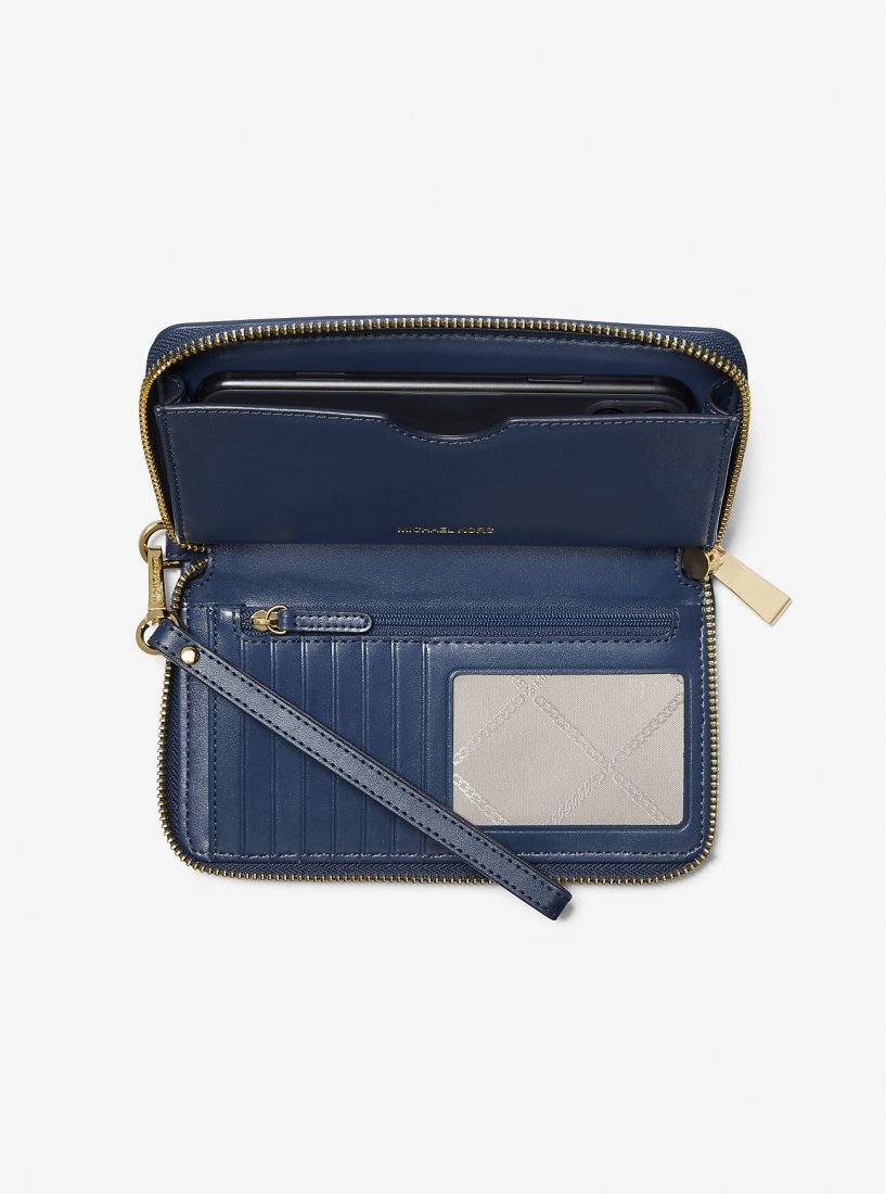 Wristlet Michael Kors Jet Set Large Nylon Smartphone Wristlet Femme Bleu Marine | 0576MXHOW