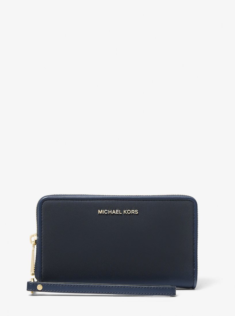 Wristlet Michael Kors Jet Set Large Nylon Smartphone Wristlet Femme Bleu Marine | 0576MXHOW