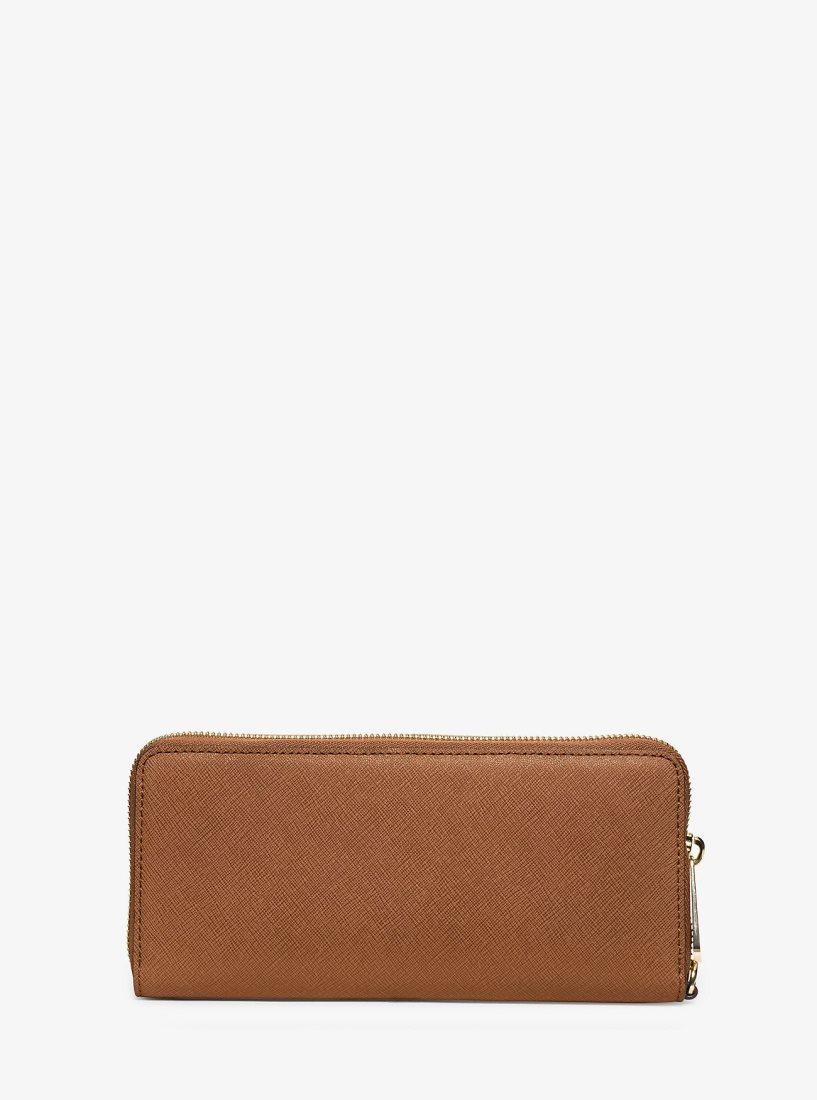 Wristlet Michael Kors Leather Continental Wristlet Femme Luggage | 3726FIDAO