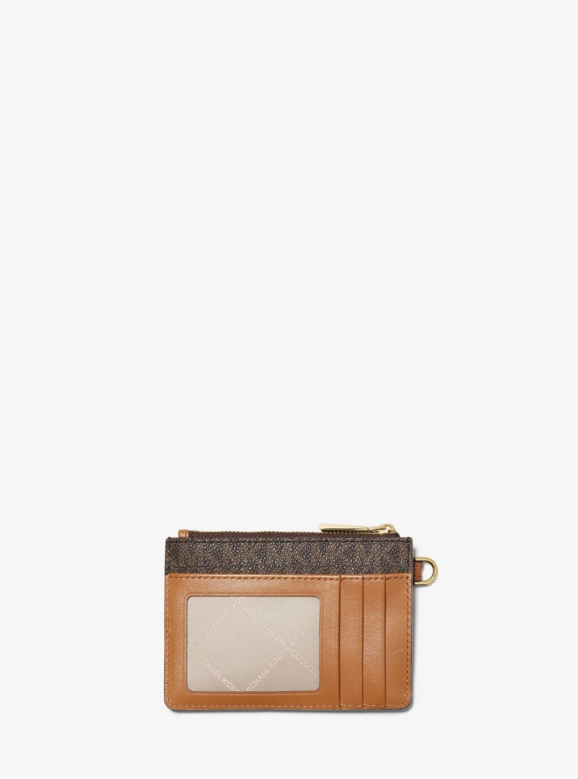 Wristlet Michael Kors Small Logo Coin Wristlet Femme Marron | 3921MOLSI